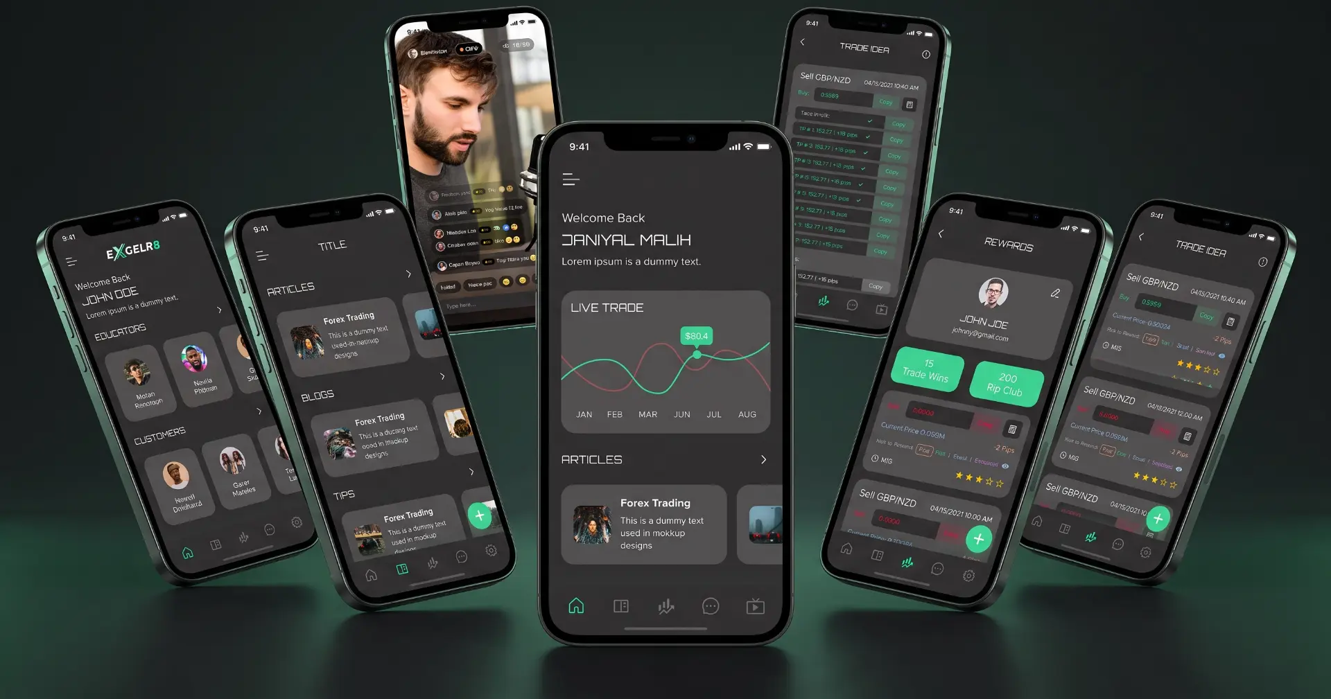 Exeller8 — Forex & Crypto Trading Education Platform — UX/UI Design